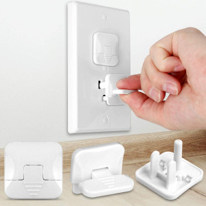 Outlet Covers with Hidden Pull Handle Baby Proofing Plug Covers (45 Pack) 3-Prong Child Safety Socket Covers Electrical Outlet Protectors Kid Proof Outlet Cap