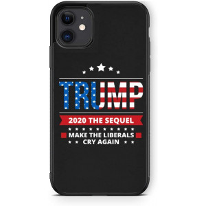 XUNQIAN iPhone 11 Pro Max Case, Trump 2020 Keep America Great Military Flag Soft Black TPU +Tempered Mirror Material Case for Apple iPhone 11 Pro Max Protective Cases (B-Grey)