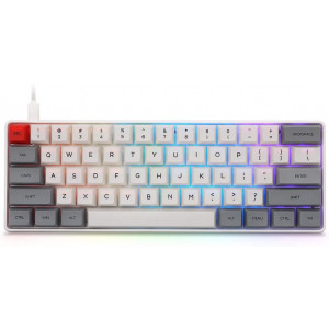 Epomaker SK61 61 Keys Hot Swappable Mechanical Keyboard with RGB Backlit, NKRO, IP6X Waterproof, Type-C Cable for Win/Mac/Gaming (Gateron Optical Black, Grey)