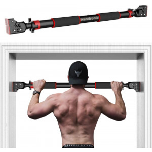 HANDSONIC Pull Up Bar for Doorway, No Screws Chin Up Bar Adjustable Dip Bars for Home Gym Exercise Fitness and 440 LBS