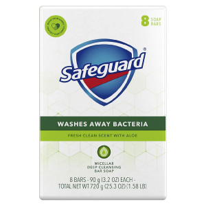 Safeguard Antibacterial Soap Bars Fresh Clean Scent With Aloe White