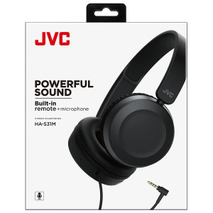 JVC Lightweight On Ear Mic/Remote Headphones, Black
