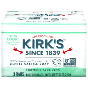 Kirk's 100% Coconut Oil Bar Soap Aloe Vera Aloe Vera