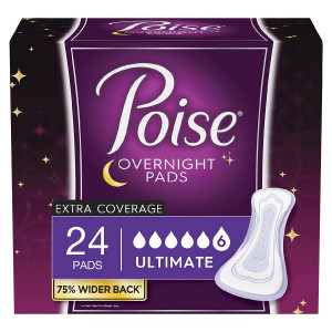 Poise Overnight Incontinence Pads, Ultimate Absorbency