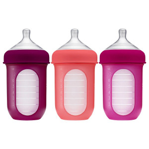 Boon Nursh Silicone Pouch Bottles Pink