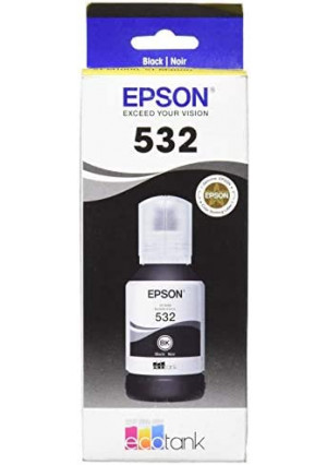 EPSON T532 EcoTank -Ink Ultra-high Capacity Bottle Black (T532120-S) for Select Epson EcoTank Printers