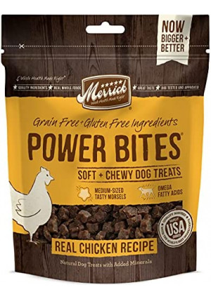 Merrick Power Bites Natural Grain Free Gluten Free Soft & Chewy Chews Dog Treats