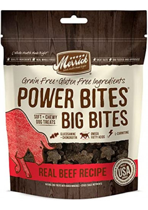 Merrick Power Bites Dog Treats Big Bites, Beef and Sweet Potato Recipe - 6 oz Bag