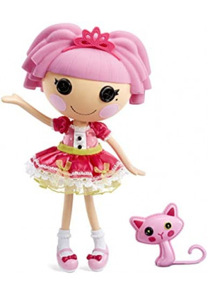 Lalaloopsy Doll- Jewel Sparkles and Pet Persian Cat, 13" Princess Doll with Pink Hair, Pink Outfit and Accessories, Reusable House Playset- Gifts for Kids, Toys for Girls Ages 3 4 5+ to 103 Years Old