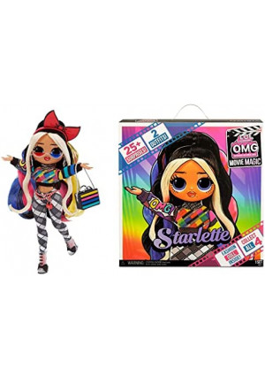 LOL Surprise OMG Movie Magic Starlette Fashion Doll with 25 Surprises Including 2 Outfits, 3D Glasses, Movie Accessories, Reusable Playset– Gift for Kids, Toys for Girls Boys Ages 4 5 6 7+ Years Old