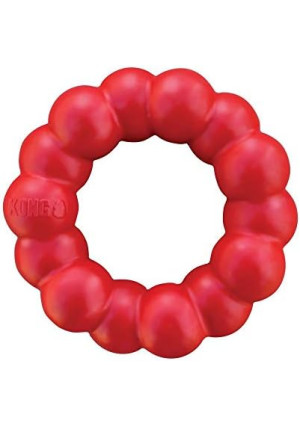 KONG Ring - Natural Rubber Ring Toy for Healthy Chewing Habits - Chew Toy Supports Dog Dental Health - Dog Toy Supports Instincts During Playtime - for Small/Medium Dogs