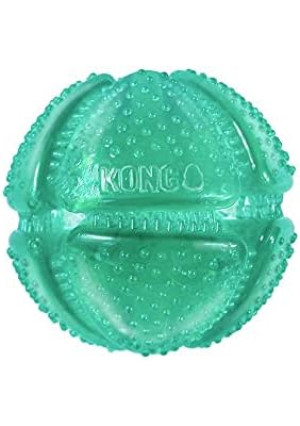 KONG Squeezz Dental Ball - Dog Toy for Cleaning Teeth - Flexible Chew Toy for Gentle & Mild Chewers - for Medium/Large Dogs