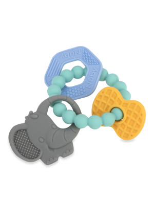 Nuby Chewy Charms Silicone Teether Ring Elephant