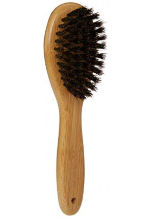 Bamboo Groom Oval Bristle Brush w/Natural Boar Small