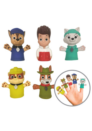 Nickelodeon PAW Patrol Bath Finger Puppets, Chase & Friends