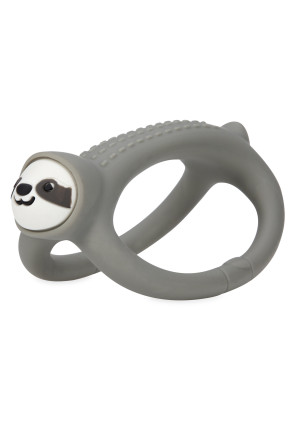 Nuby Loopals Silicone Teether, Gray Sloth Character