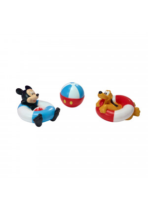 Disney Baby Mickey Mouse Bath Toys - Mickey, Pluto, and Beach Ball Bath Squirter Toys, 3 Pack