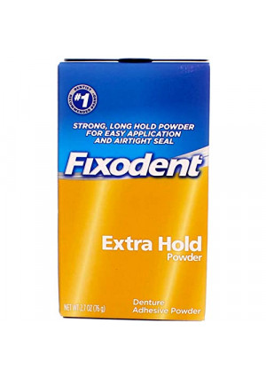 Fixodent Denture Adhesive Powder Extra Hold 2.70 oz (Pack of 2)