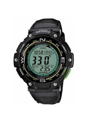Casio Men's Twin Sensor Compass Watch, Green Nylon Strap