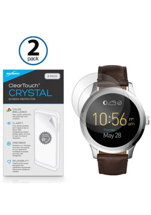 Fossil Q Founder Gen 2 (2016) Screen Protector, BoxWave [ClearTouch Crystal (2-Pack)] HD Film Skin - Shields From Scratches for Fossil Q Founder Gen 2 (2016), Tailor