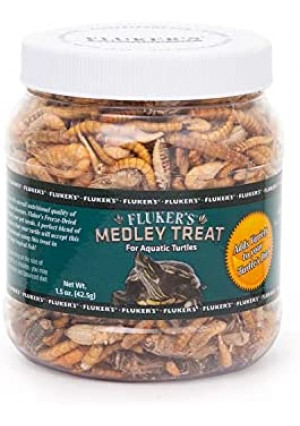 Fluker's Medley Treat for Aquatic Turtles - Rivershrimp, Mealworms and Crickets