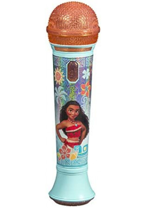 Moana Karaoke Sing Along Microphone for Kids, Built in Music, Flashing Lights, Pretend Mic, Toys for Kids Karaoke Machine, Connects MP3 Player Aux in Audio Device