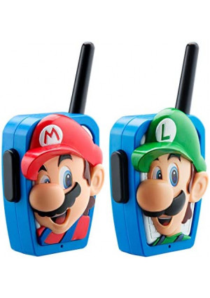 Super Mario Bros Walkie Talkies Kids Toys, Long Range, Two Way Static Free Handheld Radios, Designed for Indoor or Outdoor Games for Kids Aged 3 and Up