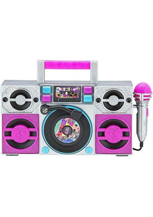 LOL Surprise OMG Remix Karaoke Machine Sing Along Boombox with Real Karaoke Microphone for Kids, Built in Music, Flashing Lights, Record, Turntable with Sound Effects, Connect Device