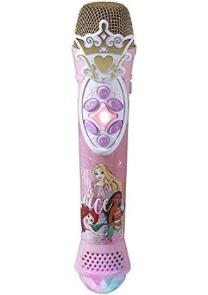 eKids Disney Princess Karaoke Microphone with Bluetooth Speaker, Wireless Microphone Connects to Disney Songs Via EZ Link Feature, for Fans of Disney Princess Toys