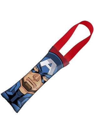 Buckle-Down Dog Tug Toy Captain American Face Shield Icon Close Up Red Red, 15" x 3" x 2"