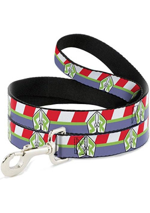 Dog Leash Toy Story Buzz Lightyear Space Ranger Stripe Red Green Purple 6' Long 1.0" Wide