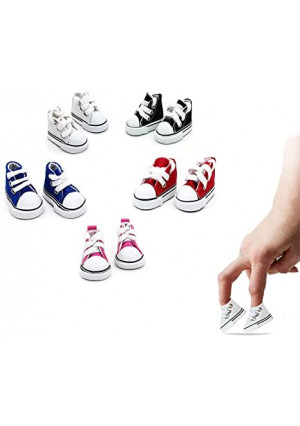 Mimeela 5 Pairs Mini Finger Shoes, Cool Mini Skateboard Shoes for Finger Breakdance, Fingerboard, Doll Shoes, Used As Making Shoe Keychains and Sneakers for Birds