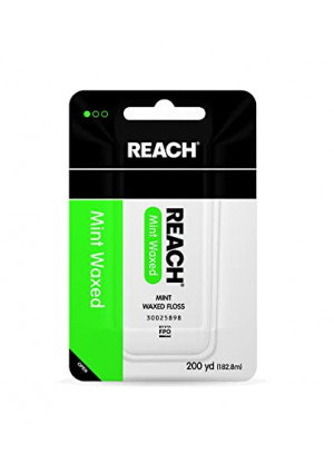 Reach Waxed Dental Floss for Plaque and Food Removal, Refreshing Mint Flavor, 200 Yards, 1 Count