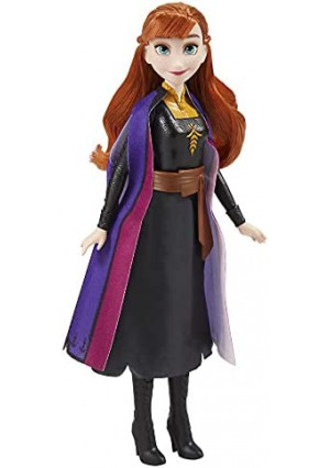 Disney Frozen 2 Frozen Shimmer Anna Fashion Doll, Skirt, Shoes, and Long Red Hair, Toy for Kids 3 Years Old and Up , Black