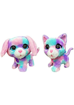 FurReal Walkalots Big Wags Cotton and Candy 2-Pack Toy, Interactive Electronic Puppy and Kitty Pets with Leashes and Accessories (Amazon Exclusive)