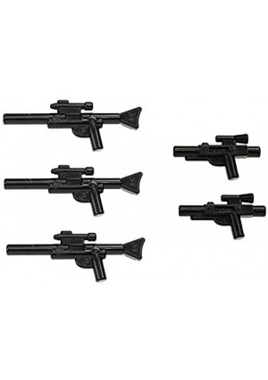 LEGO Star Wars Minifigure Blaster Guns Accessories 5 Pieces (3 Long Blasters, 2 Short Blasters)