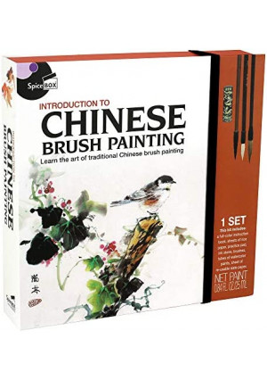 SpiceBox Adult Art Craft & Hobby Kits Introduction to Chinese Brush Painting,Multi Colors,06826