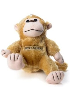 Chewish Treat Meshugenah Monkey Squeaker Plush Dog Toy, Light Brown