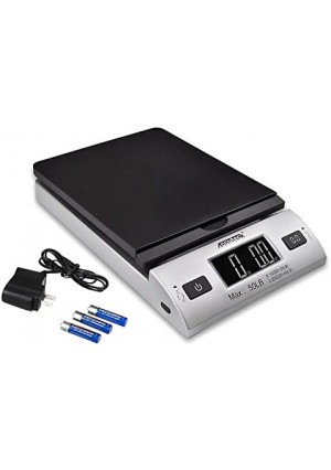 ACCUTECK All-in-1 Series W-8250-50bs A-Pt 50 Digital Shipping Postal Scale with Ac Adapter, Silver