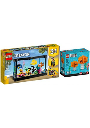 Lego Creator Fish Tank (31122) & Lego Brickheadz Pets Goldfish (40442) Exclusive Set