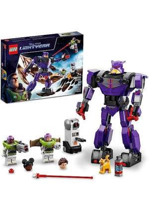 LEGO Disney and Pixar’s Lightyear Zurg Battle 76831 - Buildable Robot Toy with Mech Action Figure, Buzz Minifigure with Laser and Jetpack, Great Gift for Boys, Girls, and Kids Ages 7+