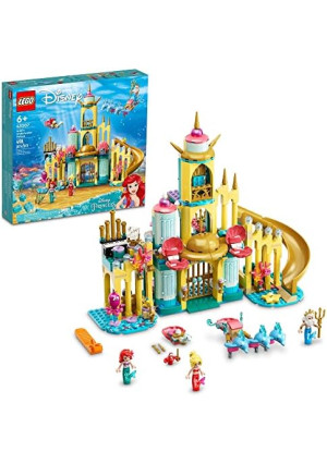 LEGO Disney Princess Ariel’s Underwater Palace Building Toy 43207 Toy Castle Building Kit, Gift Idea for Kids, Girls and Boys Aged 6+ with The Little Mermaid Mini-Doll Figure & Dolphin Figures