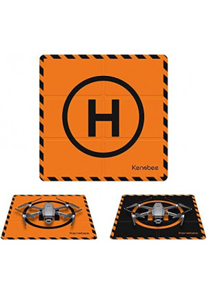 KENOBEE 20" Drone Landing Pad, Fast-Fold Double-Sided Waterproof 50CM Portable Helipad for DJI Mini 3 Pro, Mini 2, Mavic 3, Mavic Air 2, DJI Air 2S / Zoom, DJI FPV, Drone Accessories, Orange/Black