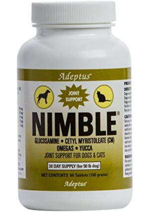 Adeptus Nutrition 60 Tablets Nimble Pet, 3.5 x 3.5 x 4.75