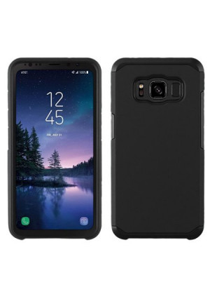 Black Slim Double Layered Case For Samsung Galaxy S8 ACTIVE Phone