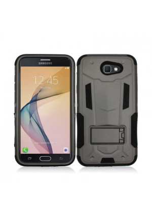 Black Contempo Tech Stand Case For Samsung Galaxy J7 Perx / Halo / J7 Prime Phone