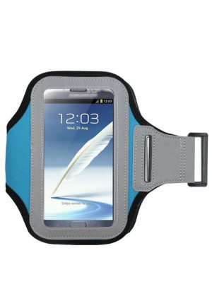 MUNDAZE Blue Exercise Running Fitness Armband For ZTE Max XL / Max Blue / Blade Max 3 / Blade Spark Phone