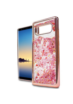 MUNDAZE Rose Gold Motion Glitter Chrome Case For Samsung Galaxy Note 8 Phone