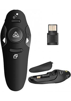 Presentation Clicker Wireless Presenter Remote Clicker for PowerPoint Presentation Remote, RF 2.4GHz USB Presentation Clicker PPT PowerPoint Clicker for Mac, Keynote, Computer, Laptop