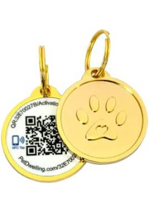 Pet Dwelling Smart QR Code-NFC Pet ID Tag - Dog Tags - Cat Tags - Online Pet Profile - Instant Email Alert -Scanned QR Tag GPS Location